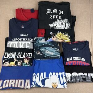 Anime Movie Sports Graphic T-Shirt‎ Bundle Lot 10 Y2K Modern Mix Sizes Reseller